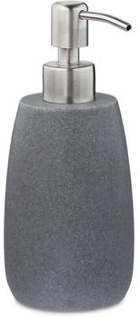 Relaxdays Dispenser di Sapone 300ml Portasapone Ricaricabile Manuale Accessorio Home Bagno & Cucina Rotondo Grigio