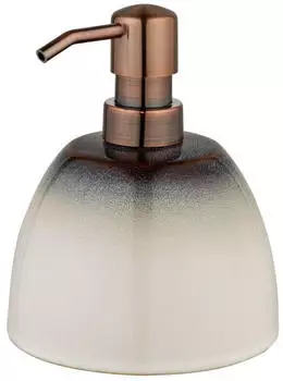 Schöner Wohnen Seifenspender OSTETO Keramik Beige/Kupferfarben (25837197)