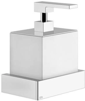 Gessi Rettangolo Seifenspender zur Wandmontage, Behälter weiß, Chrom (20813031)