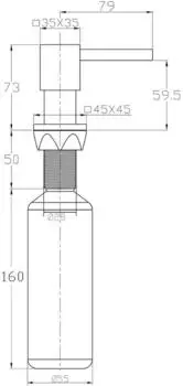 Sapho Accessoires Einbau-Seifenspender, verchromt SP011
