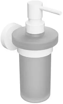 Sapho X-Round Seifenspender mit Halter, Glas matt/weiß XR101W