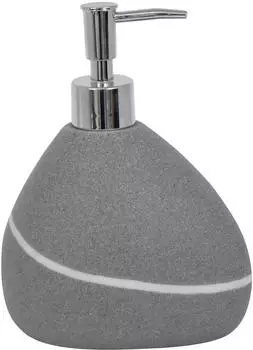 MSV Zen Seifenspender Polyresin Stein-Optik Grau (1921/141540)