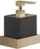 Gessi Rettangolo Wand-Seifenspender, schwarzer Behälter, warm bronze gebürstet PVD (20814726)