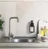 Relaxdays Wandseifenspender 2er Pack, 250ml, Braunglas, Edelstahl, selbstklebend (10050919_303)