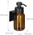 Relaxdays Wandseifenspender 2er Pack, 250ml, Braunglas, Edelstahl, selbstklebend (10050919_303)
