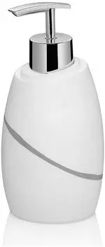 Kela Talus Seifenspender Polyresin Natursteinoptik wei&szlig; 300ml (20303-CN)