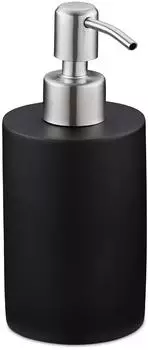 Relaxdays Seifenspender 180ml, schwarz, 2er-Set