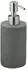 Relaxdays Runder Seifenspender 2er-Set, Kunststein, 180ml, grau