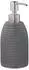 Relaxdays Seifenspender mit Rillen, Polyresin, Edelstahlpumpe, grau, 300ml (2er-Set)