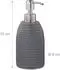Relaxdays Seifenspender mit Rillen, Polyresin, Edelstahlpumpe, grau, 300ml (2er-Set)