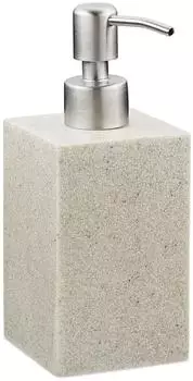 Relaxdays Seifenspender 300ml nachfüllbar, Polyresin, sand (2er-Set)