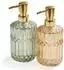 Relaxdays Seifenspender 2er-Set, Glas, Metall, 400ml