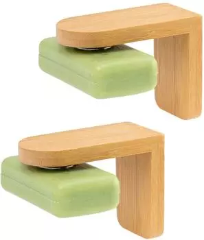 bremermann Magnet-Seifenhalter 2er Set, Bambus & Edelstahl, freih&auml;ngend