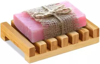 Relaxdays Seifenschale Bambus mit Gitter, 2er Set (10043997_0)