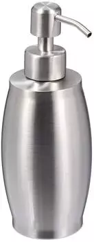 Relaxdays Seifenspender 350ml, Metall, silber, rund