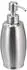 Relaxdays Seifenspender 350ml, Metall, silber, rund