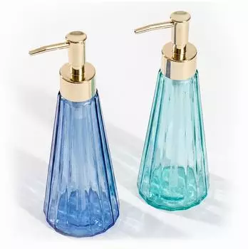 Relaxdays Seifenspender Glas 320ml, 2er-Set