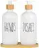 Intirilife Seifenspender-Set aus Glas mit Bambus-Tablett, weiß, 500ml, 3-tlg. (IL-101129)