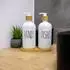 Intirilife Seifenspender-Set aus Glas mit Bambus-Tablett, weiß, 500ml, 3-tlg. (IL-101129)