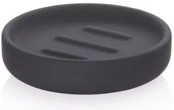 Kela Sana Seifenschale, Keramik, schwarz, rund (23957)