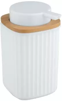 Wenko Rotello Seifenspender Kunststoff/Bambus, wei&szlig;, 250ml (25294100)