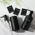 LuxusKollektion Seifenspender Glas, schwarz, 300ml, 2er-Set mit Etiketten