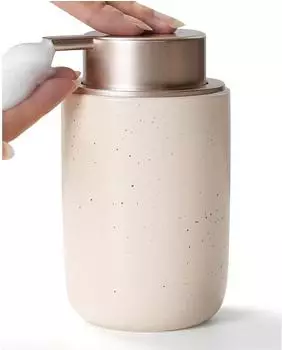 LuxusKollektion Seifenspender Keramik 350ml, beige/rosa