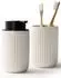 LuxusKollektion Seifenspender Keramik 350ml mit Zahnbürstenhalter, beige