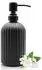 LuxusKollektion Seifenspender aus Glas mit Edelstahlpumpe, 400ml, schwarz