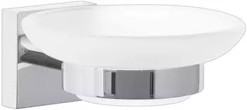 tesa EKKRO Seifenschale verchromt, satiniertes Glas (40240)