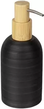 Wenko Altavalle Seifenspender Polyresin & Bambus, 250ml, schwarz (26286100)