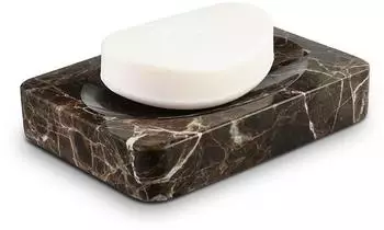 LuxusKollektion Seifenschale Emperador Dark, Marmor, rechteckig 12x9cm