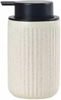 LuxusKollektion Seifenspender Keramik 350ml, genarbtes Beige