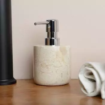 Wohnfreuden Seifenspender Lasa creme, Marmor, rund (30836)
