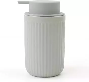 LuxusKollektion Seifenspender Keramik, Streifen grau, 350ml