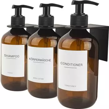 Gerster Seifenspender mit Wandhalterung, 500ml, PET-Kunststoff, 3er-Set