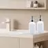 LuxusKollektion Glas-Seifenspender mit Pumpe 400ml, weiß, 2 Stück