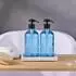 Gerster Seifenspender mit Tablett, Glas, blau, 500ml