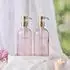 LuxusKollektion Seifenspender-Set Glas, rosa, 500ml, mit Tablett, 2-teilig