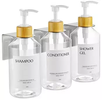 Gerster Seifenspender-Set Wandmontage, 3-teilig, 500ml, transparent/wei&szlig;