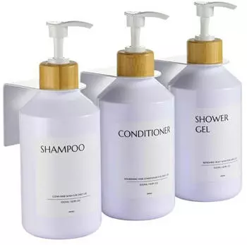 Gerster Seifenspender Wandmontage 3er-Set, 500ml, wei&szlig;, bohrerlos (f&uuml;r K&uuml;che & Bad)