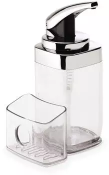 Simplehuman Quadratischer Pumpspender mit Caddy chrom 650mL (KT1159) Simplehuman Quadratischer Pumpspender mit Caddy chrom 650mL (KT1159)