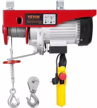 VEVOR Elektrische Seilwinde 400kg Doppelkabel, Fernbedienung 4,2m (PA400)