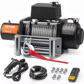 VEVOR Elektrische Seilwinde 18000lb 12V DC Stahlseil IP55 (SEC16800T)
