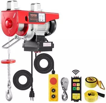 VEVOR Elektroflaschenzug 200kg, Hubh&ouml;he 12m, Kabel- & Funkfernbedienung (PA200)