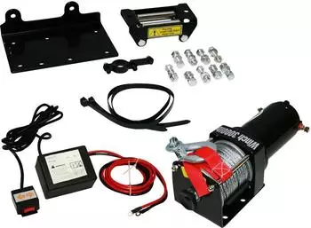 Varan Elektrische Seilwinde 12V 1360kg mit Montageplatte, Rollen & Kabelfernbedienung (Var-P3000-1B)