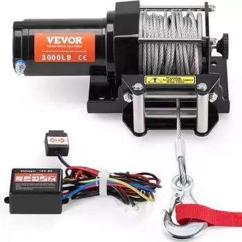 VEVOR Elektrische Seilwinde ATV/UTV 1361kg 12V DC IP55 (P3000-1A)