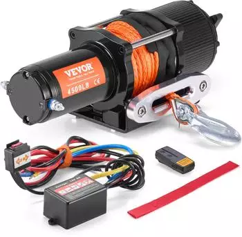 VEVOR Elektrische Seilwinde ATV/UTV 2041kg 12V DC Synthetisches Seil IP55 (4500 lb)