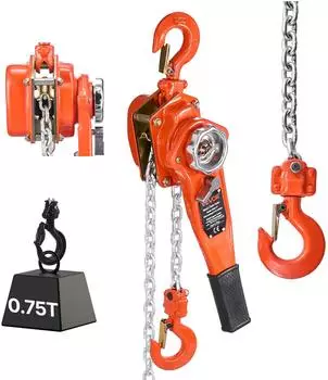 VEVOR Hebelzug 3/4T Tragkraft, 3m Hub, G80-Stahlkette