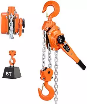 VEVOR Hebezug mit Hebelkette 6T, 3m Hub, Doppelklinken-Bremsystem (6T 10FT)